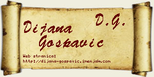 Dijana Gospavić vizit kartica